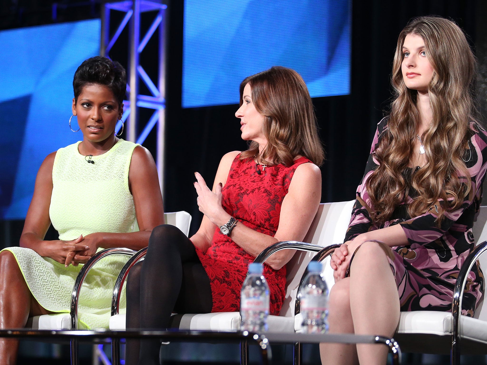 Alicia Kozakiewicz, far right, now speaks across America to educate people to the darker side of the internet (Getty)