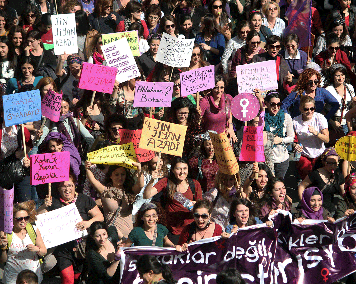 Women in Ankara in Turkey celebrate International Women's Day in 2015