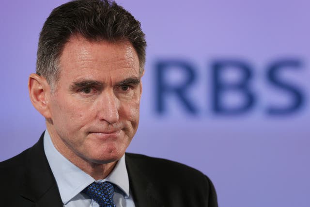 Ross McEwan, CEO of RBS, speaks to reporters and investors in February 2014 following the bank's announcement of a pre-tax loss of £8.2bn for the previous year, the biggest since the bank was rescued by the UK tax payer