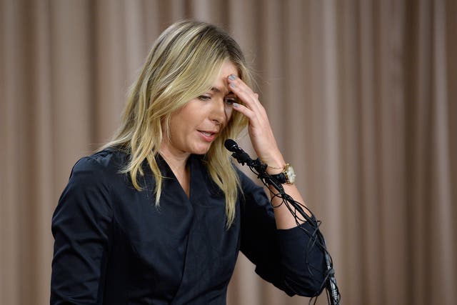 Maria Sharapova reacts after revealing she has failed a drug test