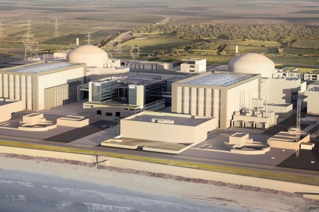 An artist’s impression of the Hinkley Point C nuclear power station in Somerset