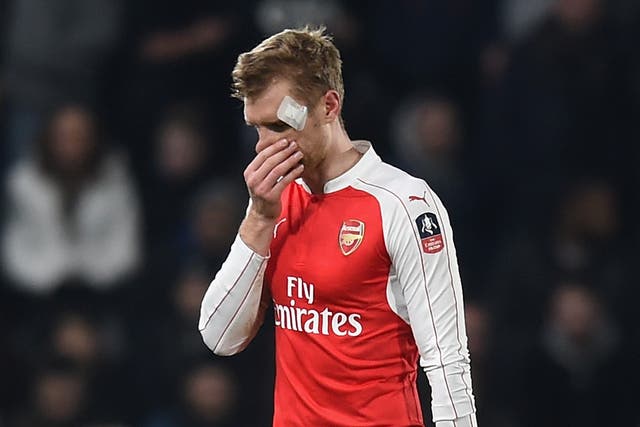 Arsenal centre-back Per Mertesacker will miss the start of the season with injury