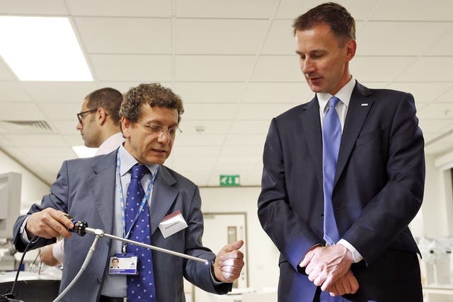 Health Secretary Jeremy Hunt will announce the creation of an independent Healthcare Safety Investigation Branch