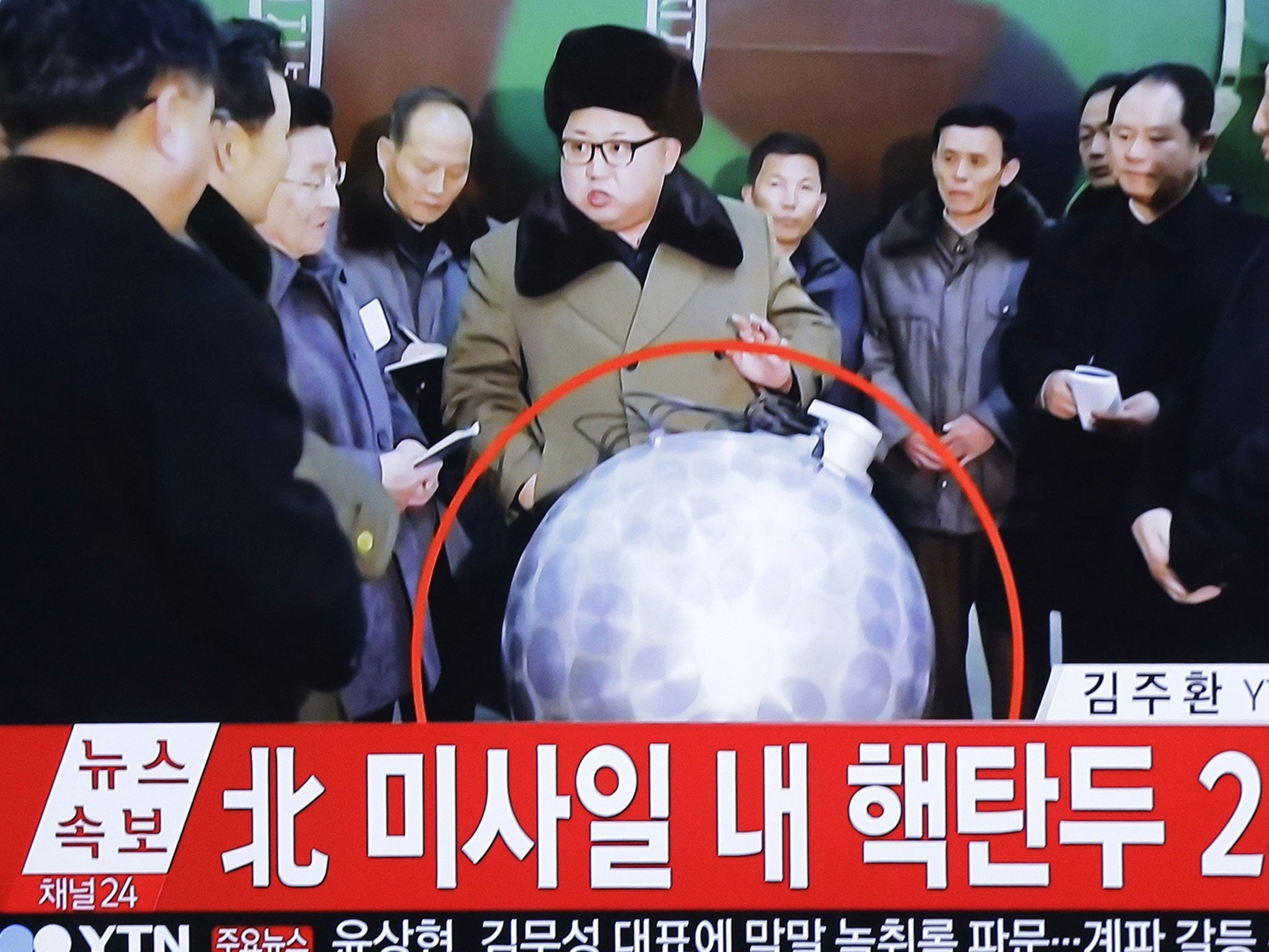 An image released by North Korea last week in which it claimed to have developed a miniature nuclear warhead
