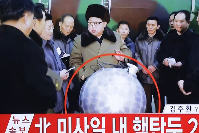 An image released by North Korea last week in which it claimed to have developed a miniature nuclear warhead 