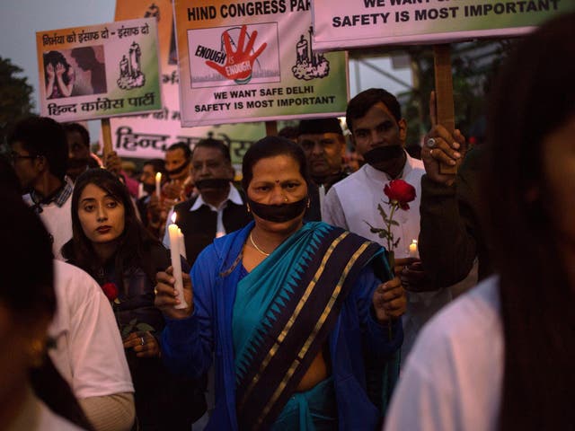 Women protest gender violence in Delhi, India