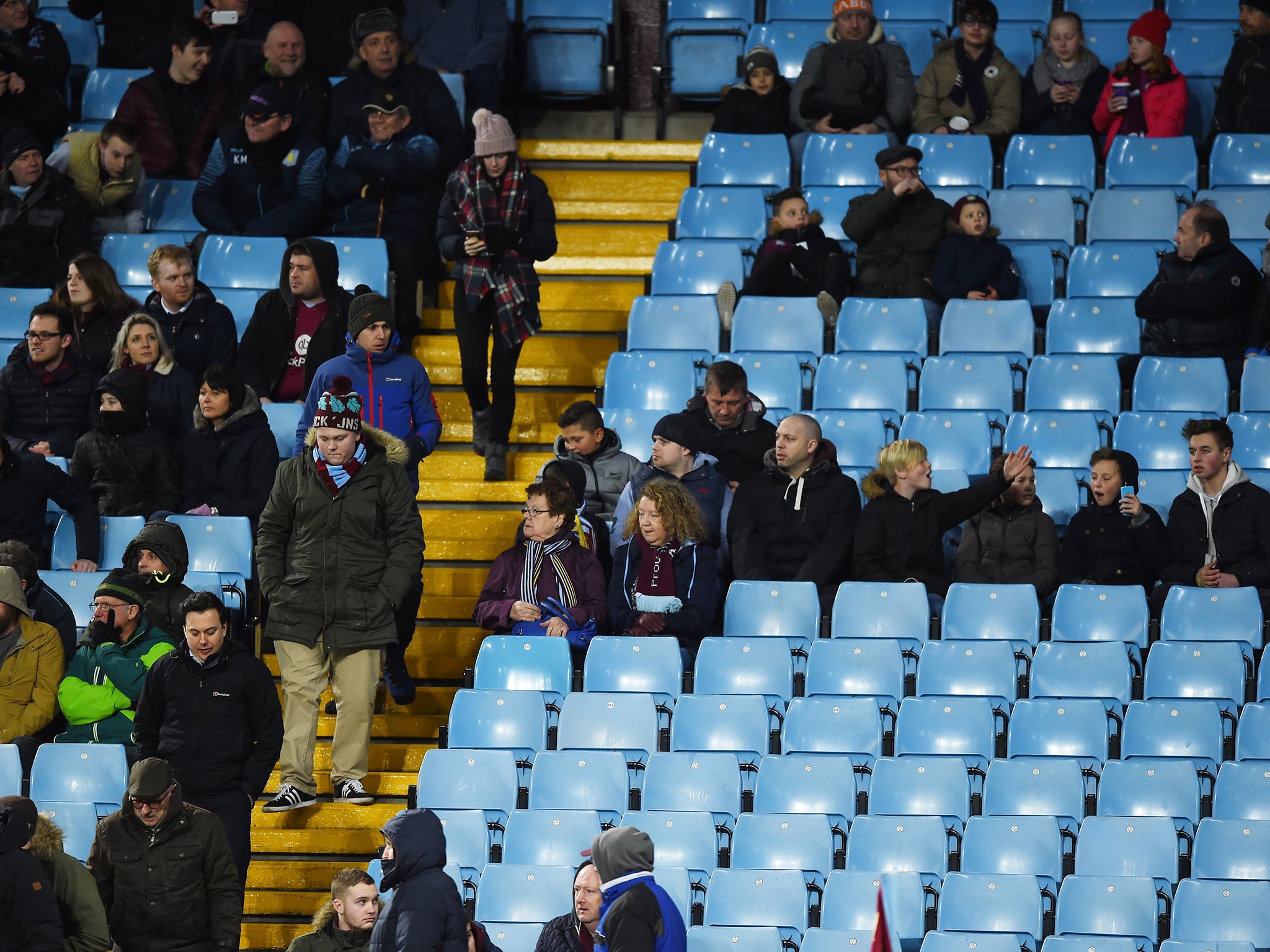 &#13;
Villa Park is just one of two Premier League grounds to average less than 90 per cent capacity&#13;