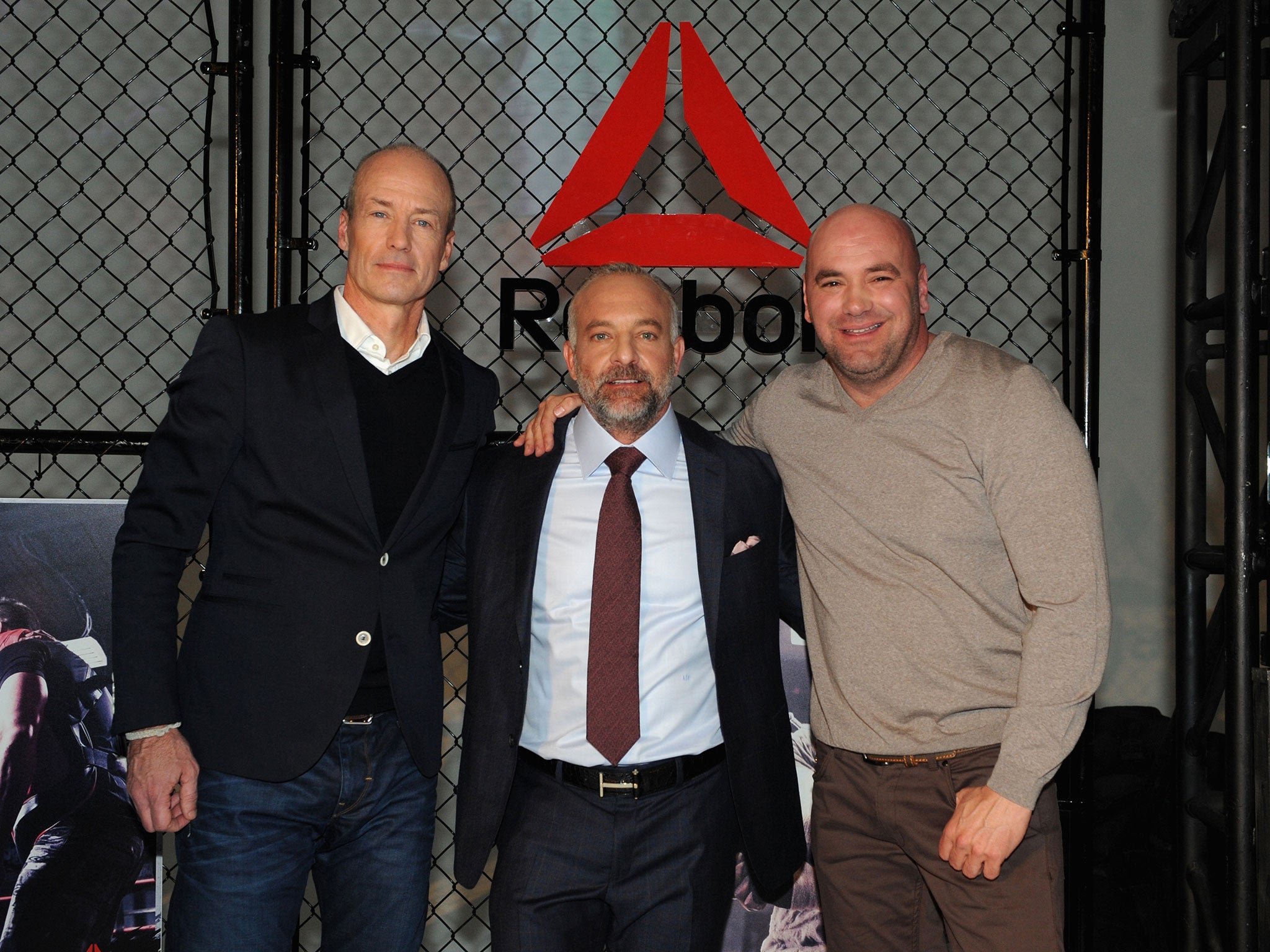 Lorenzo Fertitta (centre) alongside UFC president Dana White