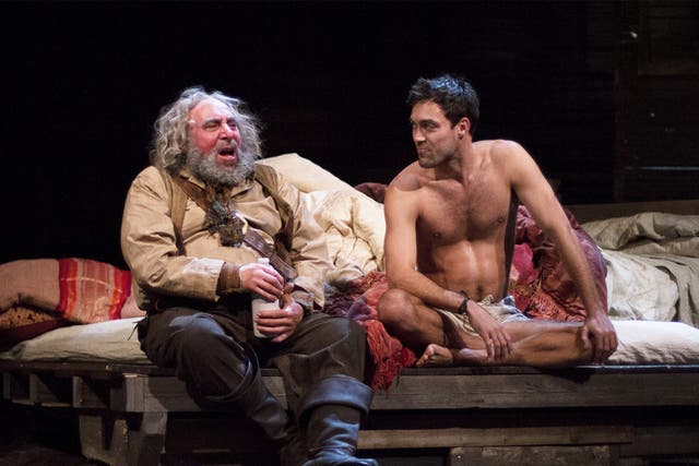 <p>May cause collywobbles: Antony Sher as ‘Shakespeare’s portly comic creation’, Sir John Falstaff (with Alex Hassell as Prince Hal in ‘Henry IV, Part I’) </p>