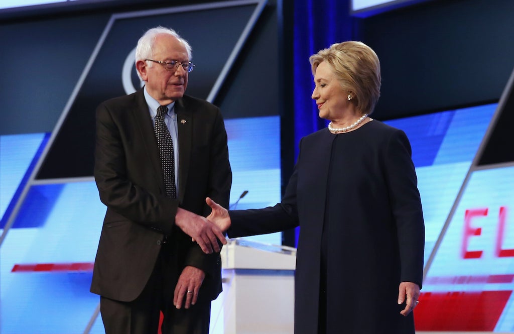 Hillary Clinton and Bernie Sanders battled over immigration on Wednesday.