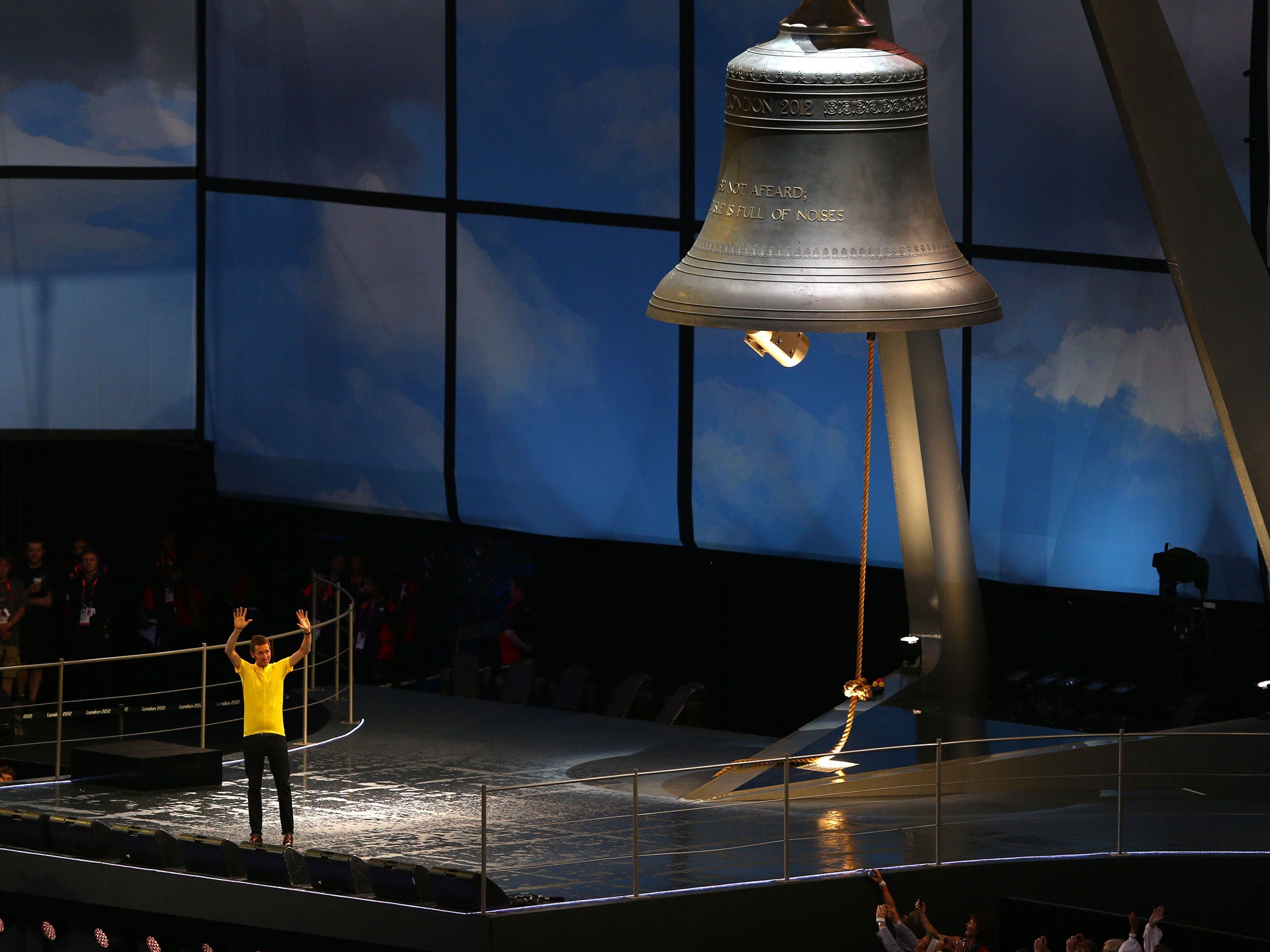 Jerusalem was the opening hymn at the London Olympics, sung right after Bradley Wiggins (pictured) rang the giant bell (Getty)