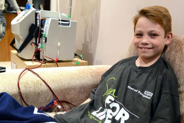 10-year-old Matthew Pietrzyk, who has been on the UK transplant waiting list for nine years waiting for a life-saving transplant.