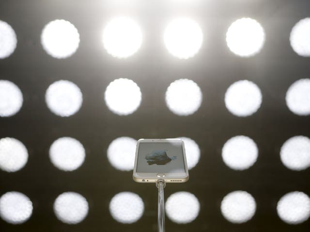 The new Apple iPhone 6S is displayed during an Apple media event in San Francisco, California, September 9, 2015