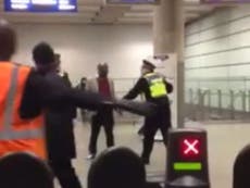 Video shows police appearing to hit man with baton at St Pancras station
