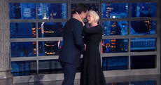 Helen Mirren leaves Stephen Colbert speechless with a simple kiss 