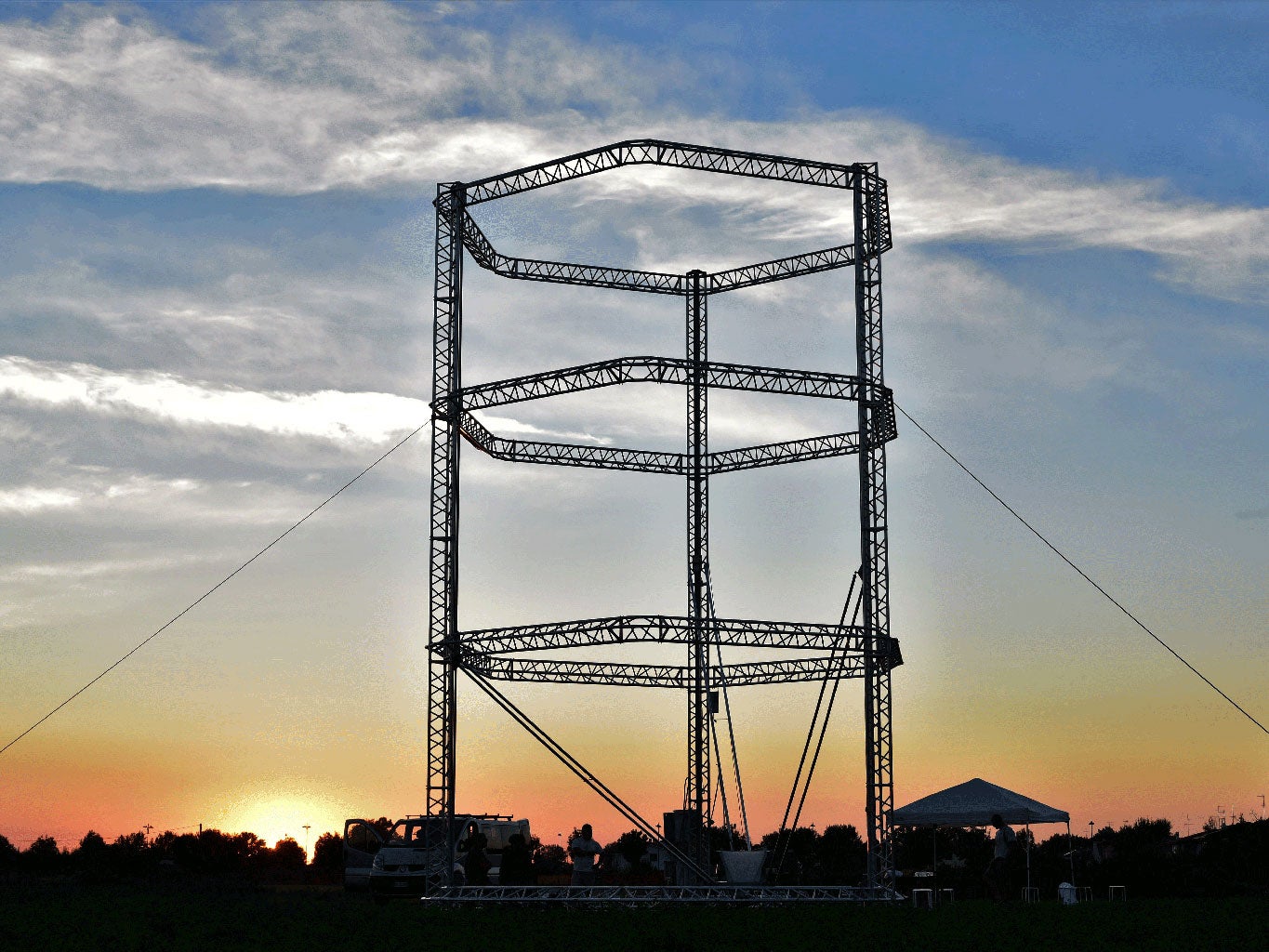 The BigDelta printer stands at more than 12 metres tall