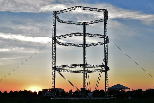 The BigDelta printer stands at more than 12 metres tall