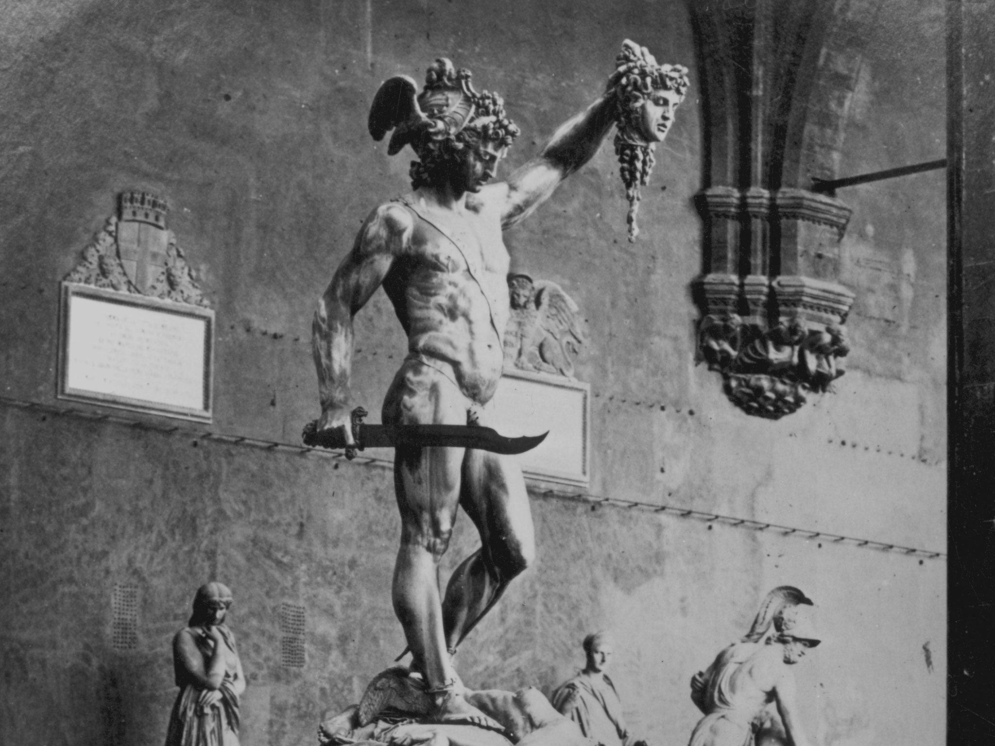 Perseus holding the severed head of the Gorgon Medusa