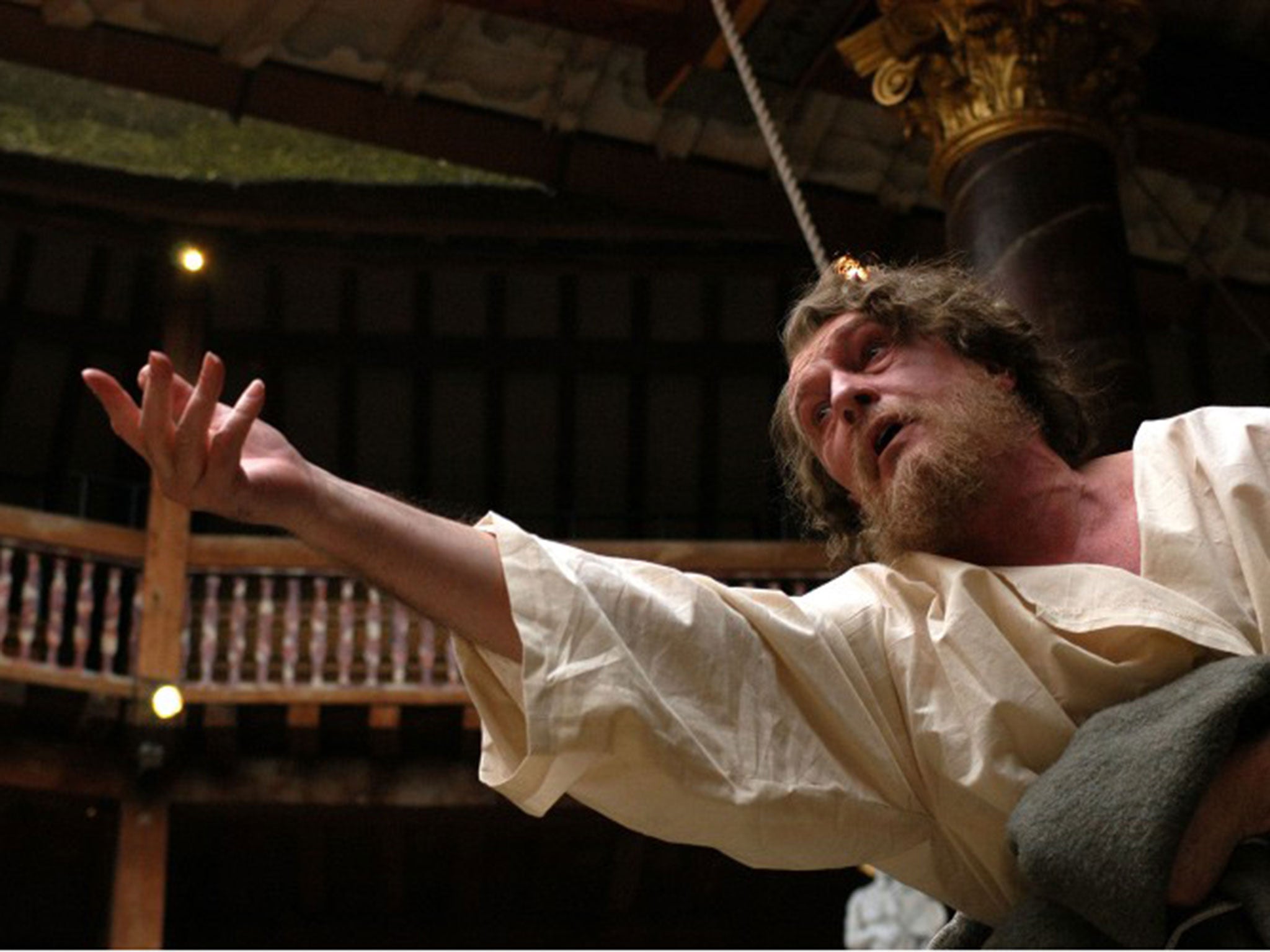 Corin Redgrave playing the title role at Shakespeare's Globe in 2005