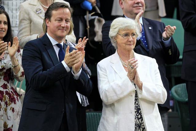 <p>David Cameron with his mother, Mary   </p>