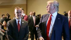 Trump’s campaign manager Corey Lewandowski grabs collar of protester