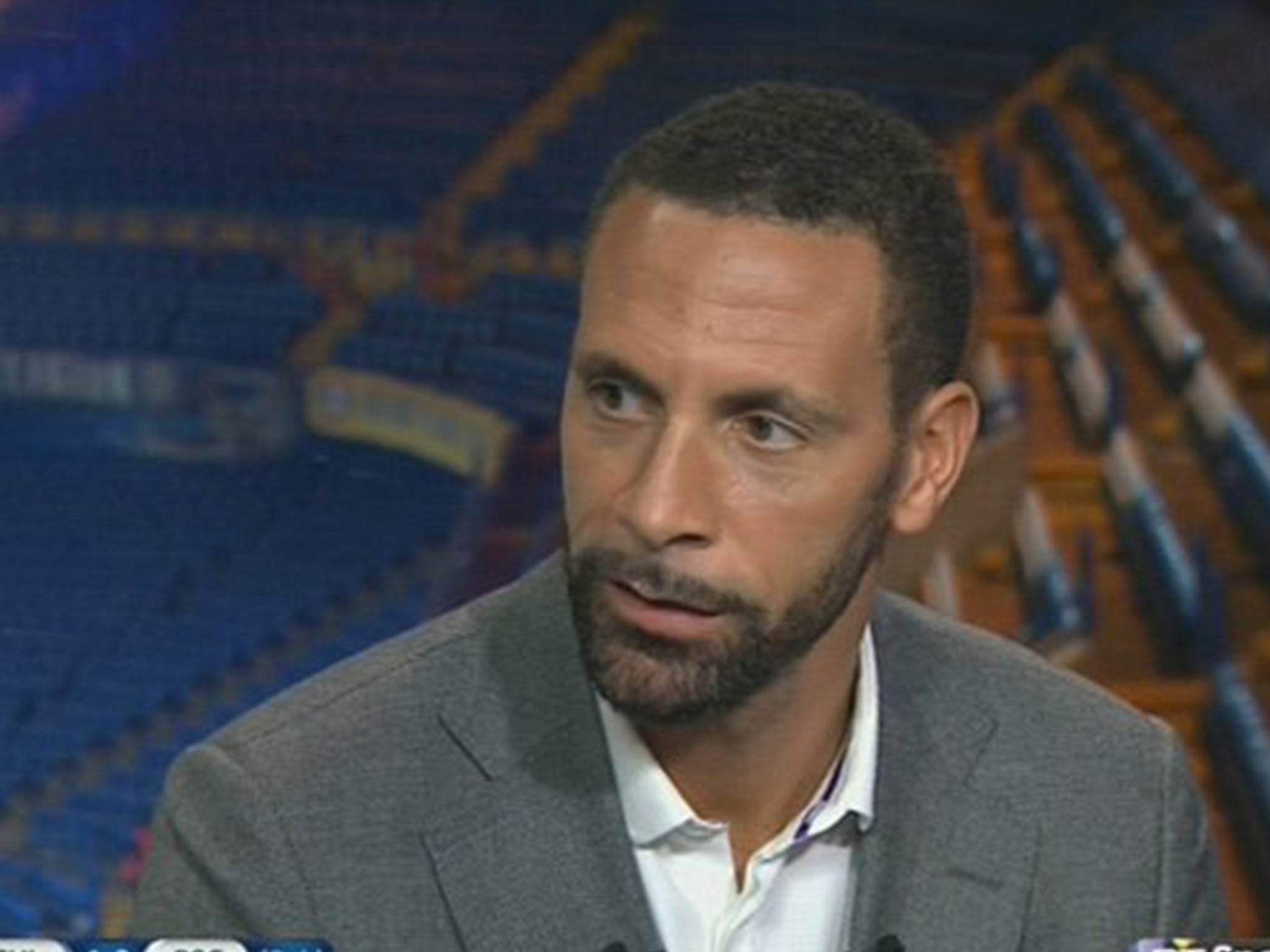 Rio Ferdinand working as a pundit on BT Sport