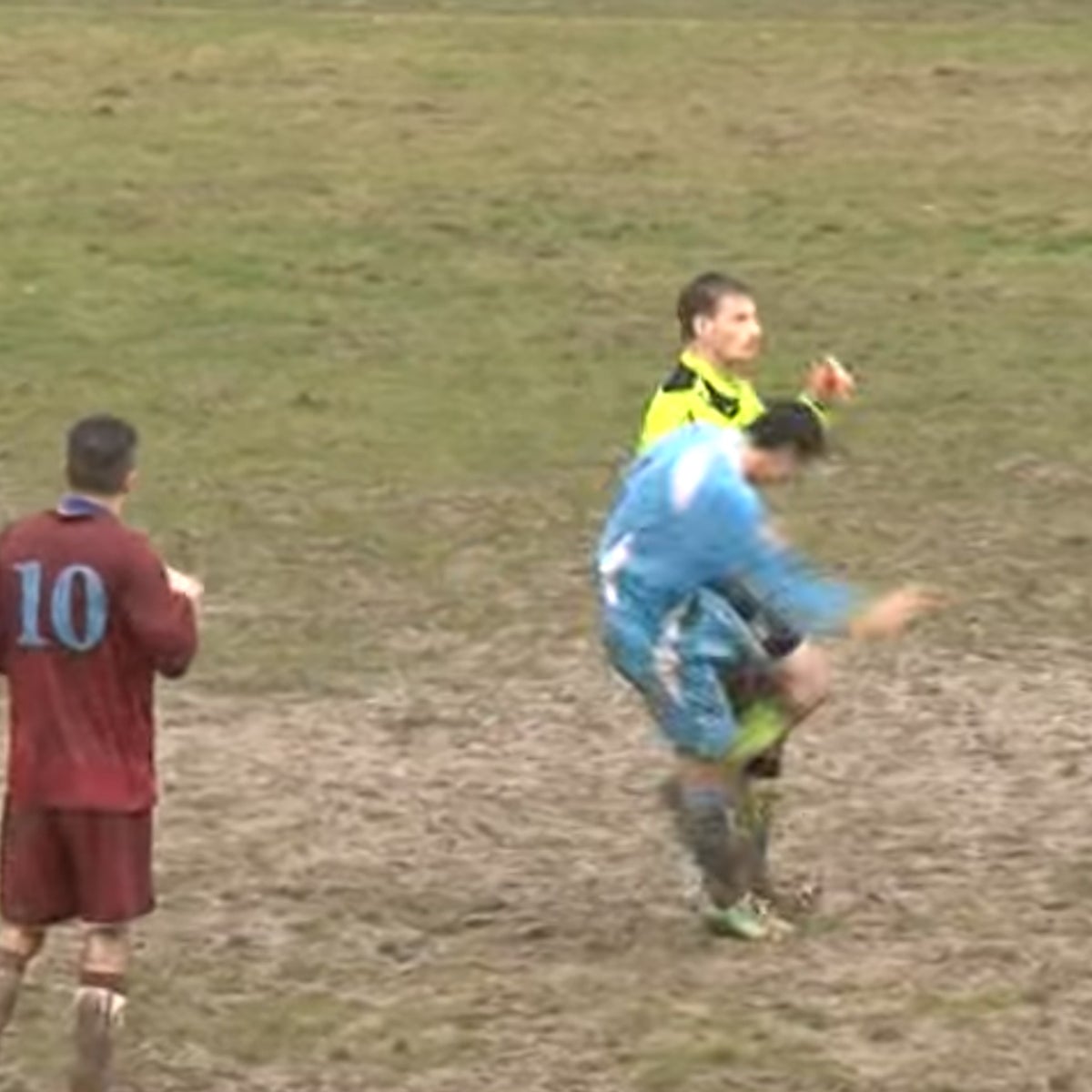 Italian referee kicked by sent-off player in lower league match, The  Independent