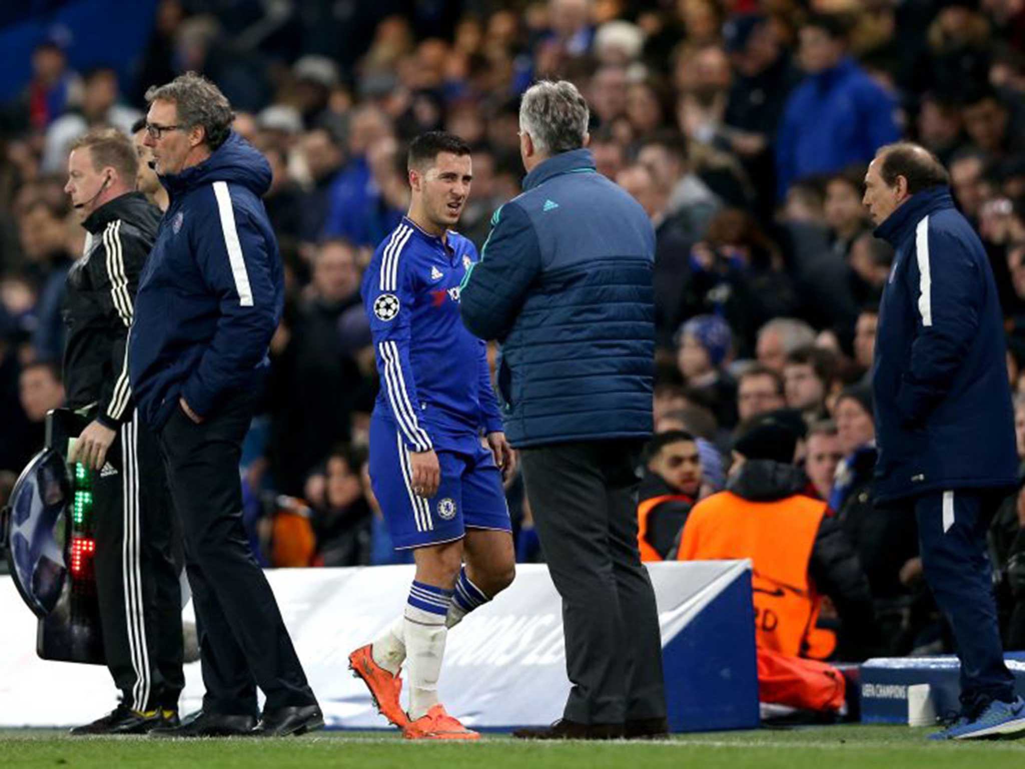 Hazard has missed Chelsea's last four matches with a hip injury