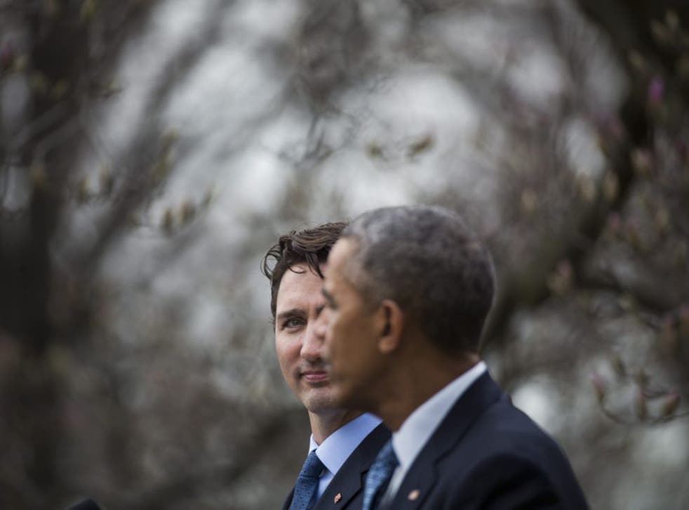 Renewed allies: President Barak Obama and Prime Minister Justin Trudeau at the White House last week