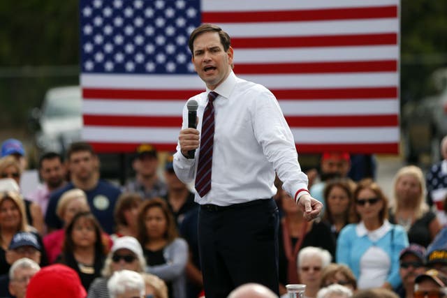 Marco Rubio has told supporters in Ohio not to vote for him