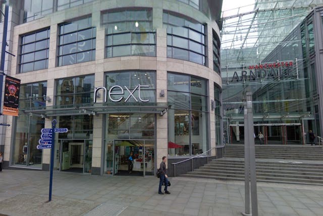 The Next storefront at Manchester's Arndale Centre