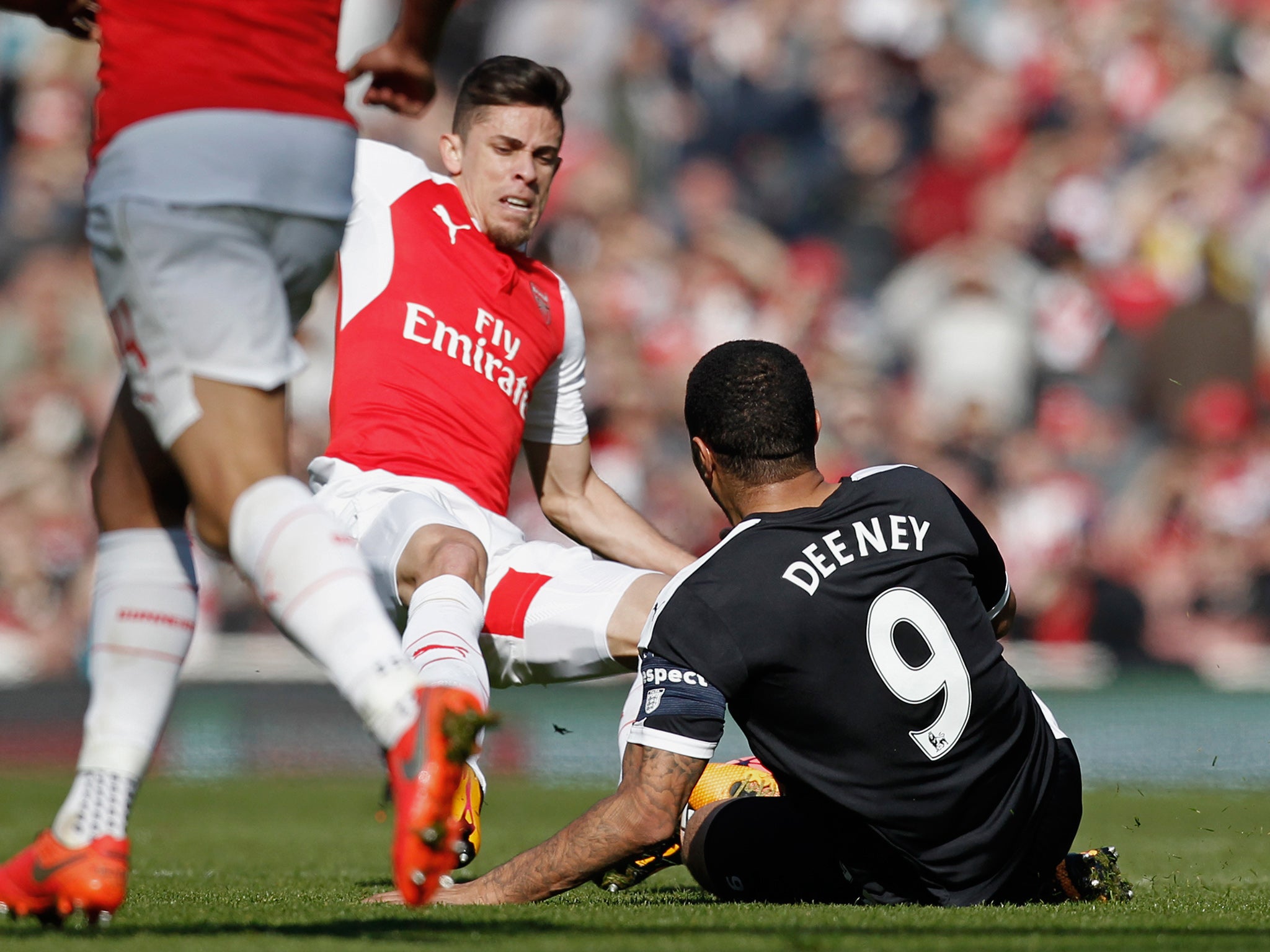 Gabriel's tackle on Troy Deeney which went unpunished