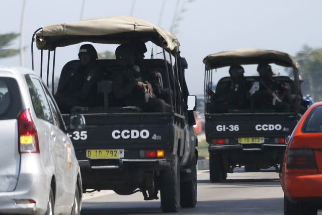 Security services en route to Grand Bassam after the shooting