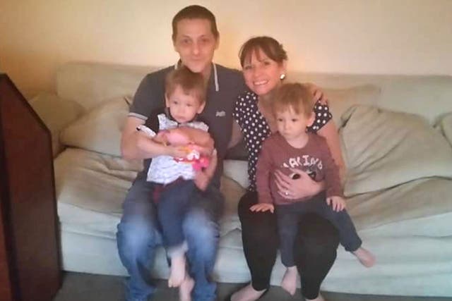 Parents Mervyn Scott and Sarah Aitken with their twins Rhys and Shaun Scott who drowned in a fishpond in Dalgety Bay, Fife.