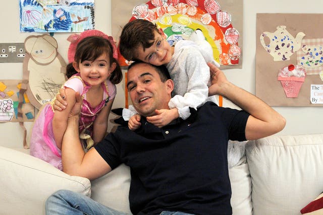 Andy Jackson with Ella, aged three, and Santi, five