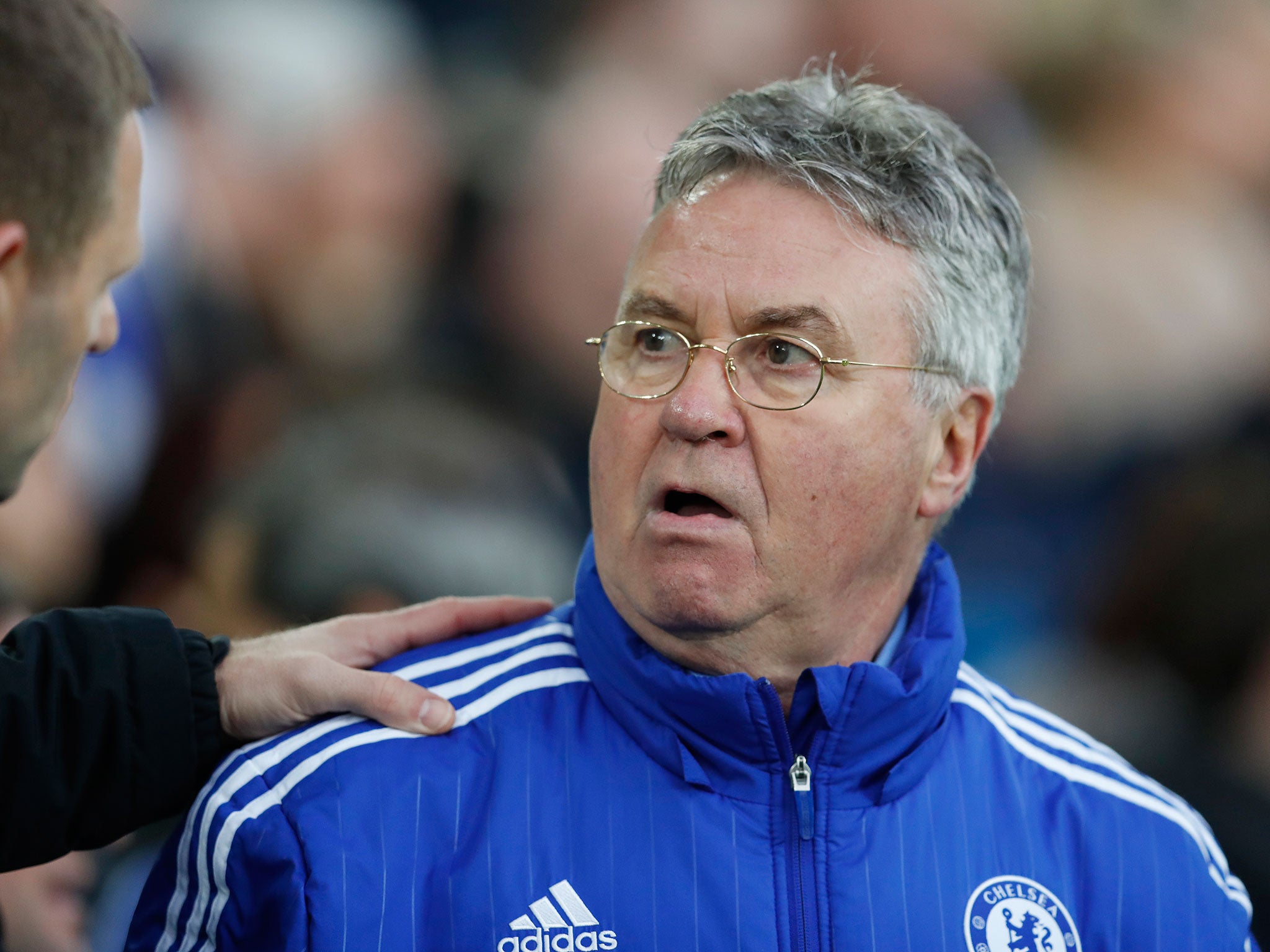 Chelsea manager Guus Hiddink during the Emirates FA Cup match at Goodison Park