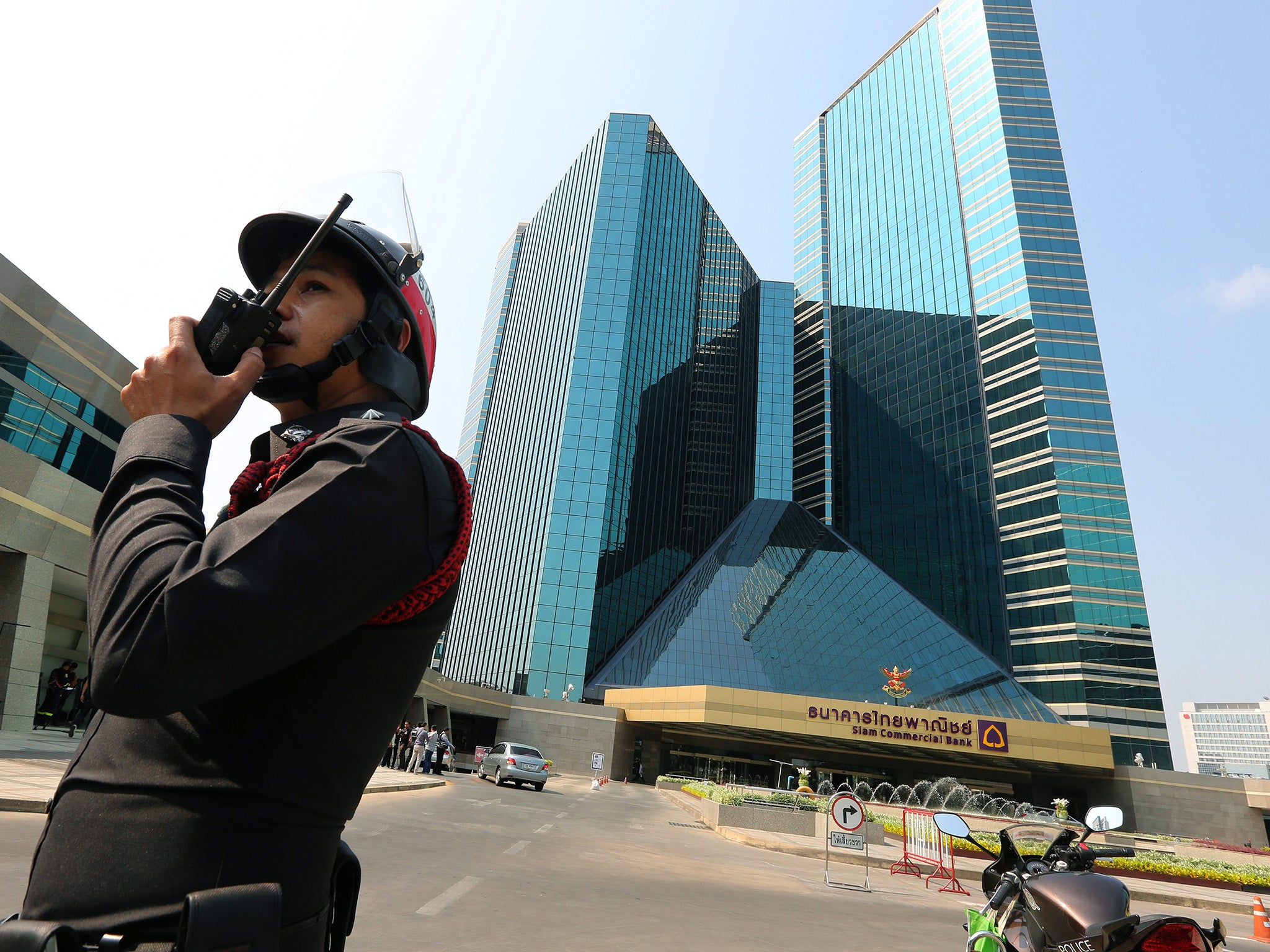 Siam Commercial Bank (SCB) building in Bangkok, where fire suppression chemicals were accidentally released, killing 8 people