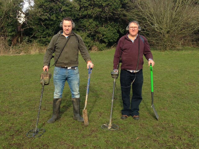 The pair unearthed several rare artifacts in a field in Lancashire, including a chisel and a dagger, and the Bronze Age burial site will now be excavated.