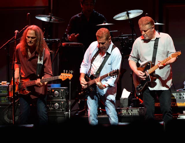 Timothy B Schmit, the late Glenn Frey and Don Henley performing in Nasvhille