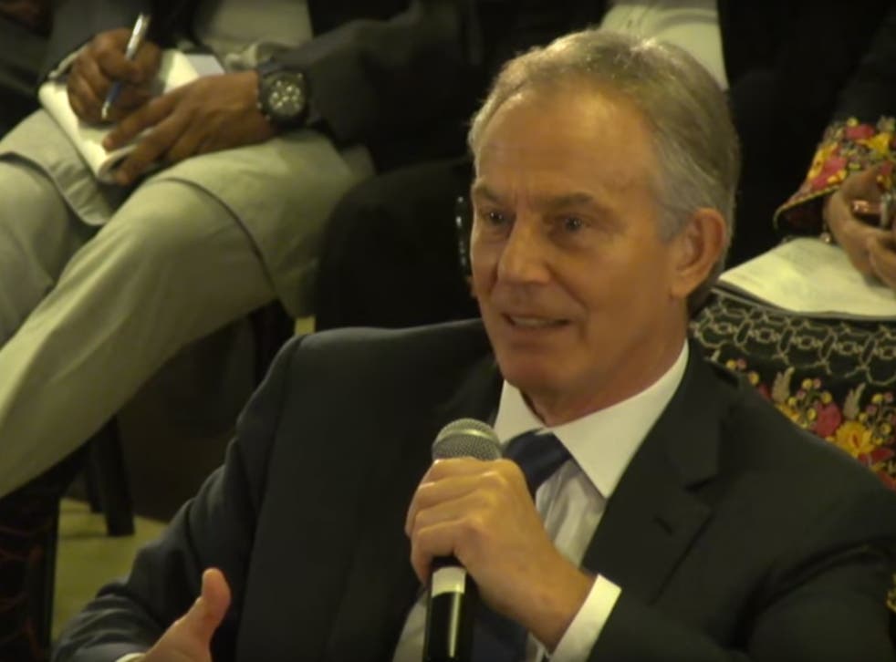 Tony Blair was speaking at the Global Education & Skills Forum in Dubai