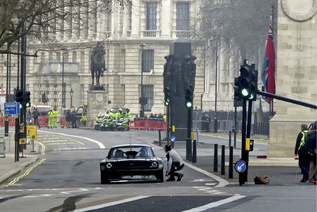 Matt LeBlanc Takes Part in Filming for the New BBC Top Gear Series in Whitehall, London