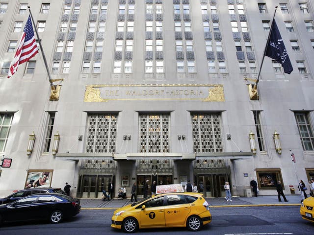 The Waldorf Astoria hotel in New York, owned by Anbang