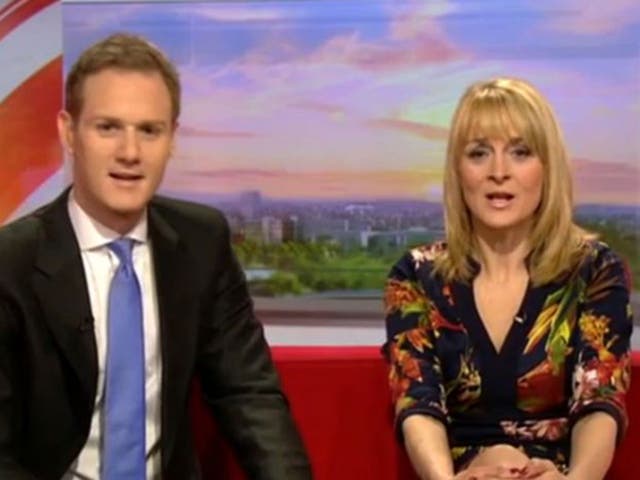 Dan Walker with his more experienced co-presenter Louise Minchin on the ‘Breakfast’ sofa