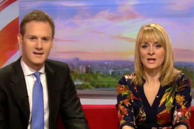 Dan Walker with his more experienced co-presenter Louise Minchin on the ‘Breakfast’ sofa