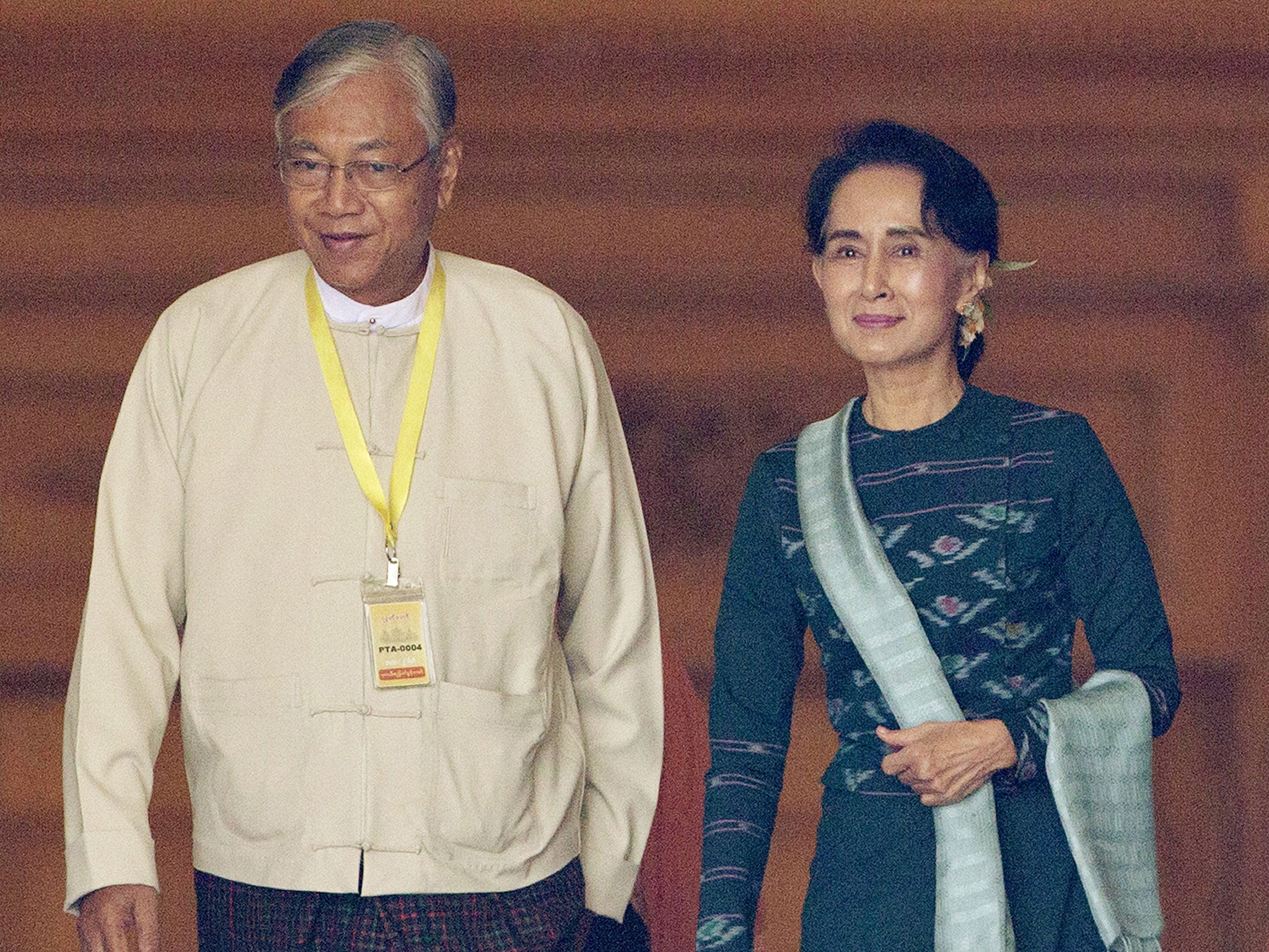 Htin Kyaw with Augn San Suu Kyi