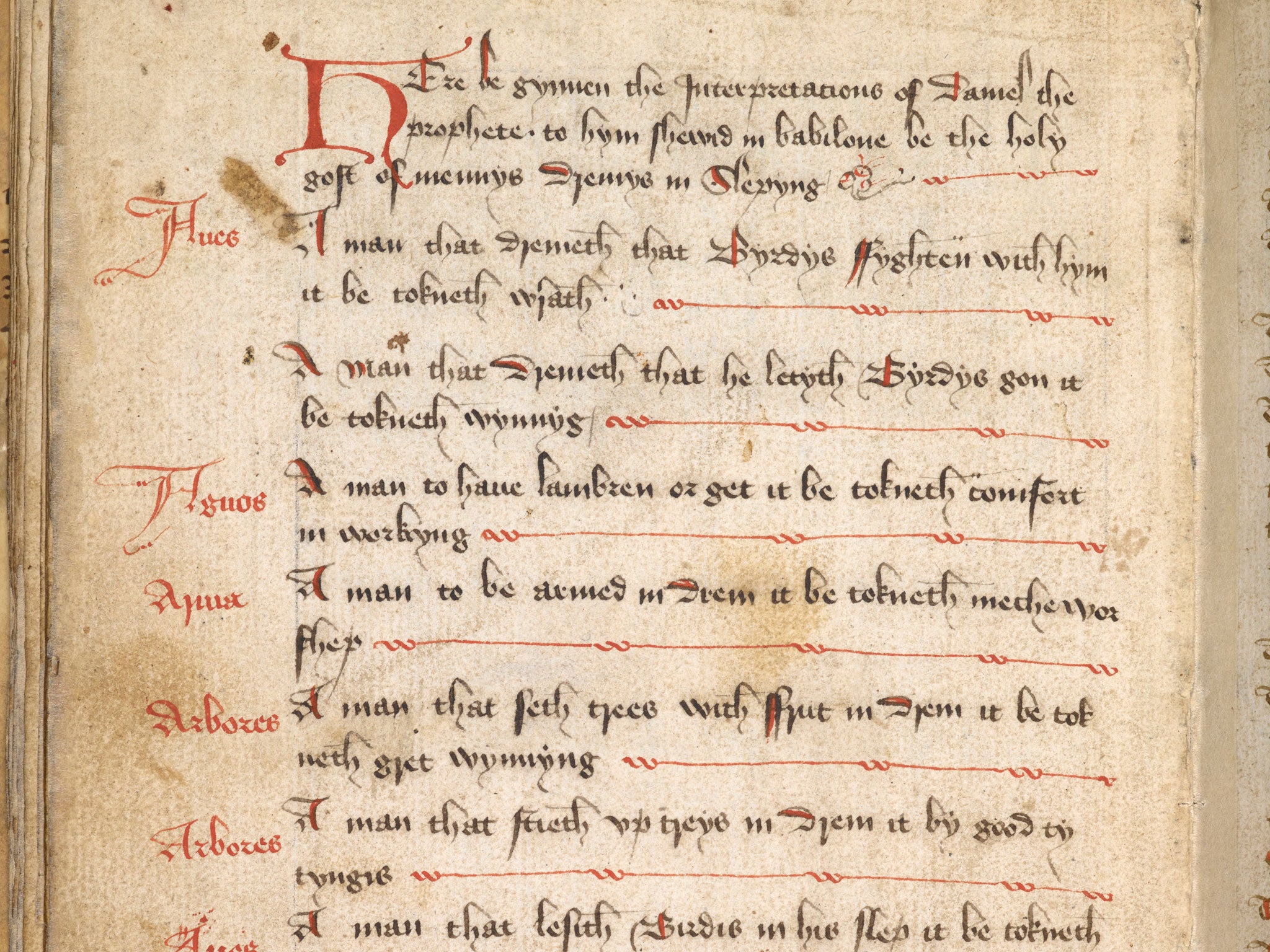 Medieval dreambook: Somnia Danielis, available on the British Library's Discovering Literature