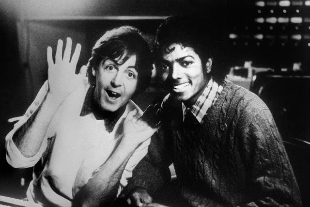 Paul McCartney with Michael Jackson in 1983.