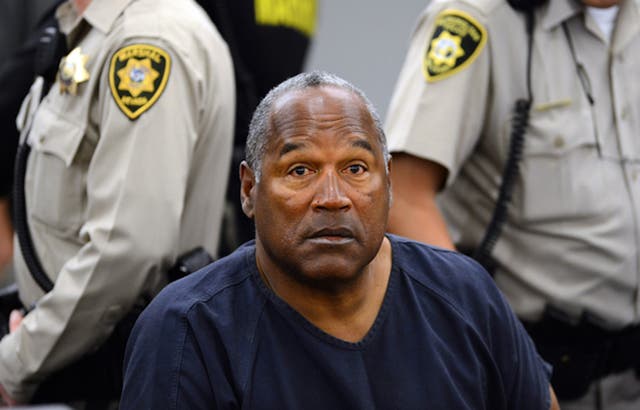 OJ Simpson during a court hearing in Las Vegas on May 14, 2013.
