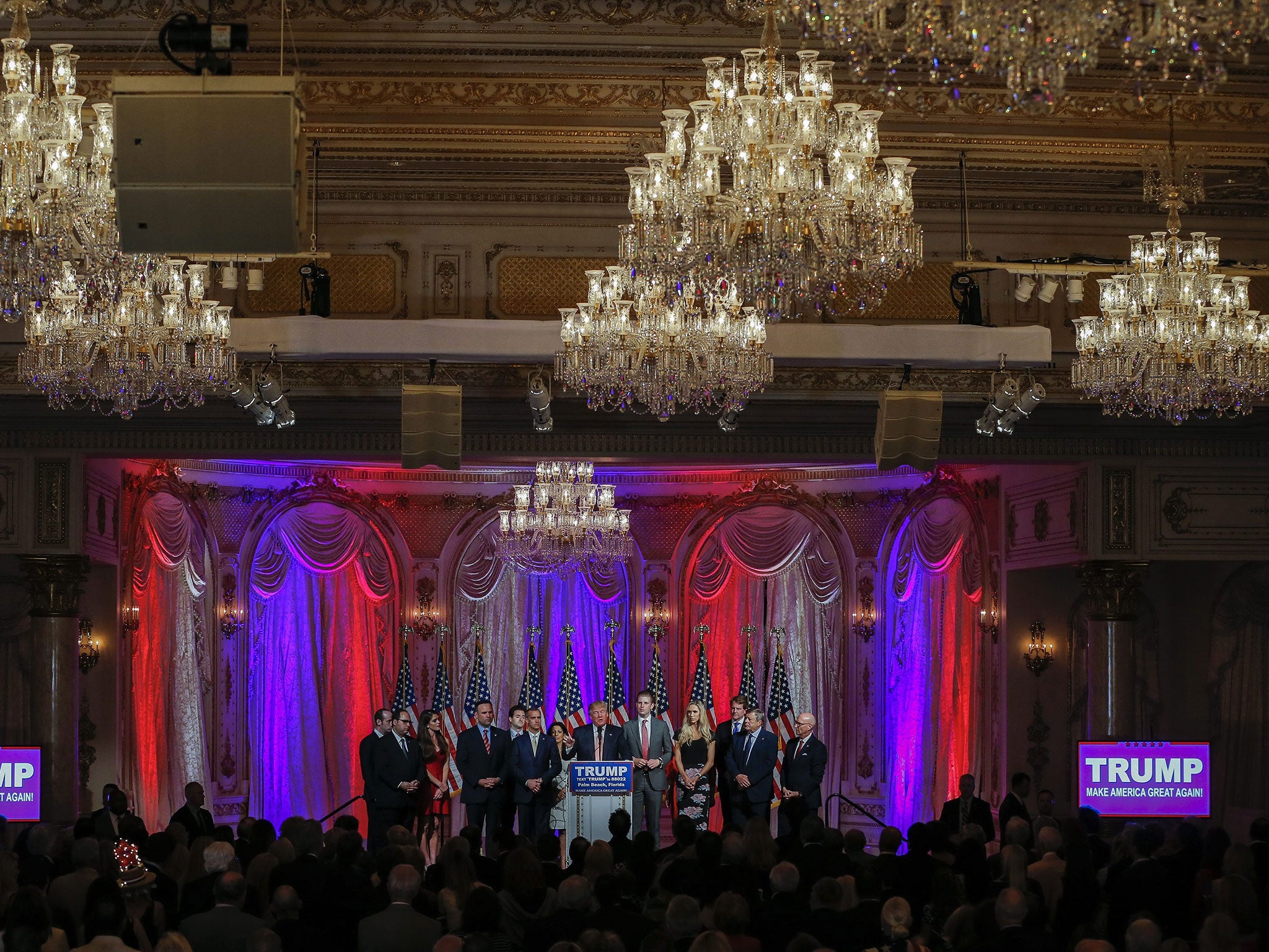 17 chandeliers lit up the ballroom