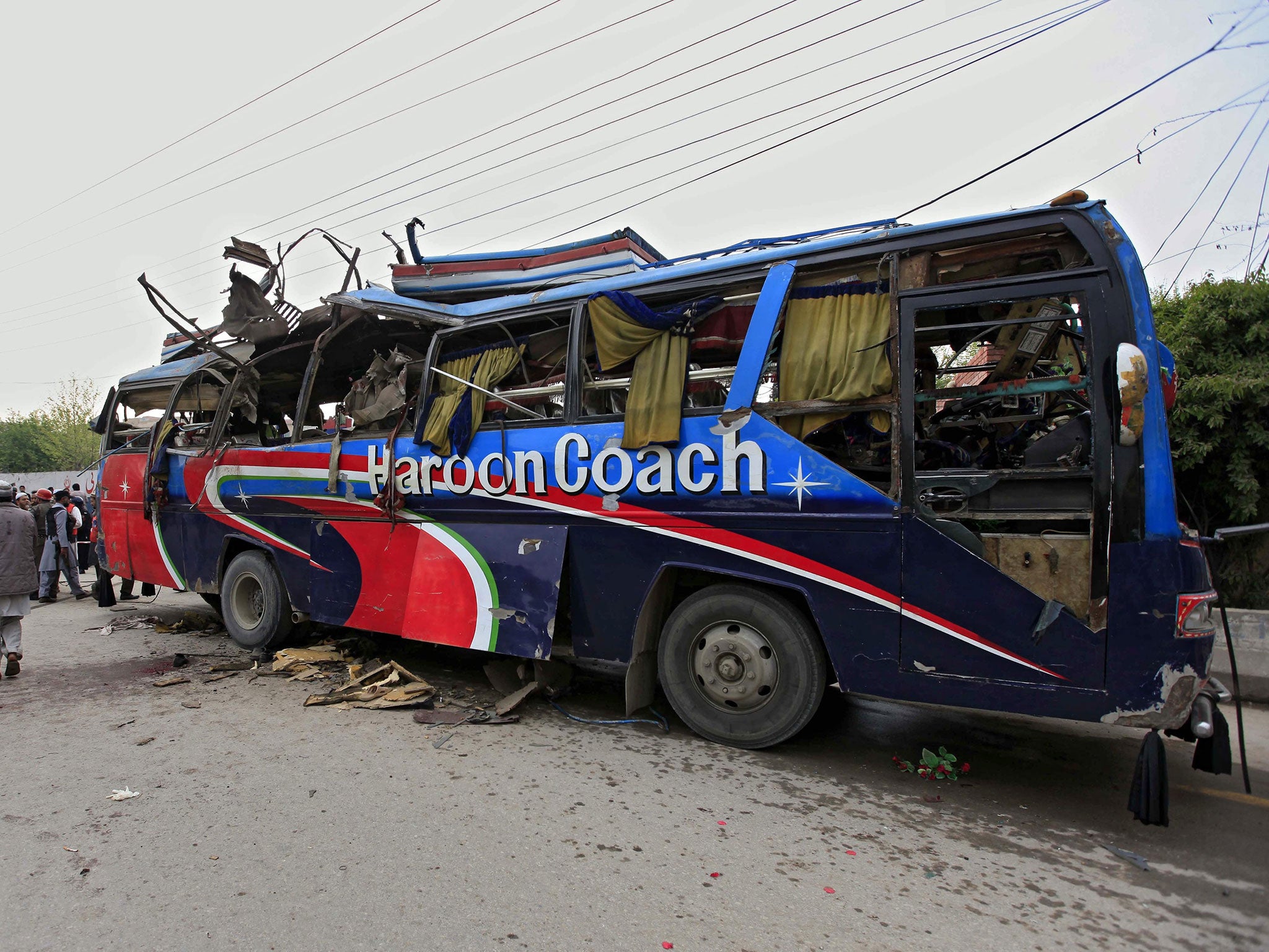 Rescuers had to cut through the coach to get to the dead